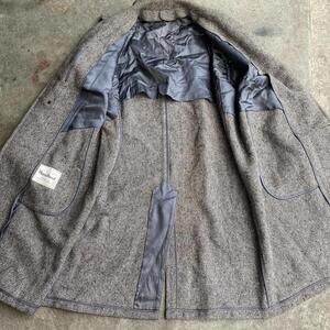 Harris Tweed Men's Wool Overcoat Brown Herringbone